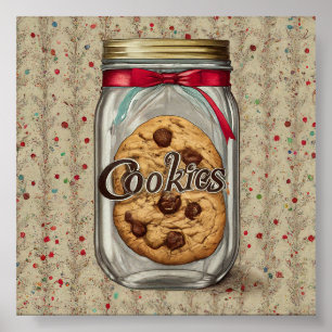 Sweet Temptations: Chocolate Chip Cookie Jar Poster