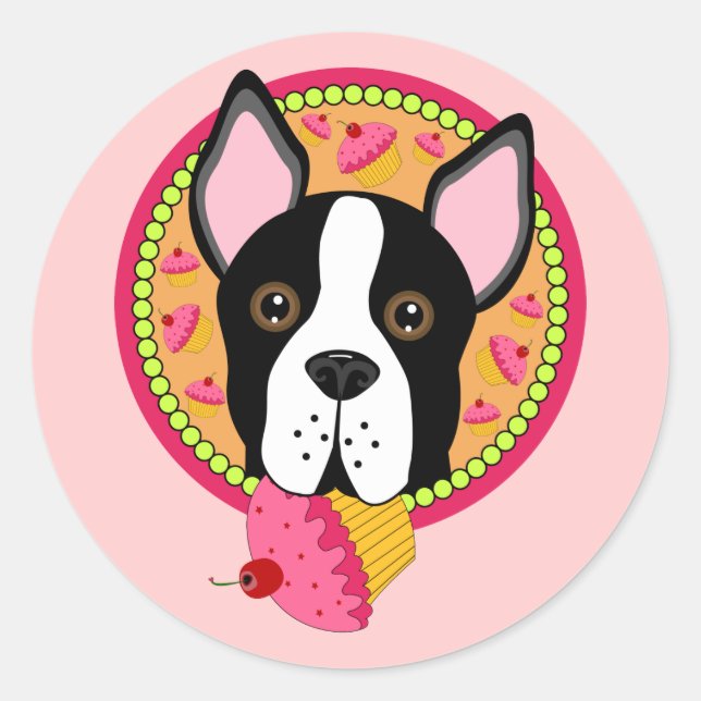 Sweet Terrier Classic Round Sticker (Front)
