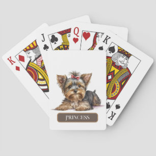 Sweet Terrier Puppy Personalize Playing Cards