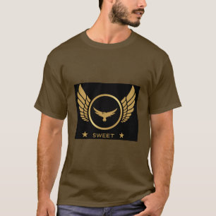Sweet Text Eagle Image Brown Colour Man or Men's T-Shirt