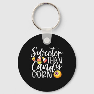 Sweet Than Candy Corn Hilarious Halloween Candy Co Keychain