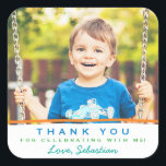 Sweet Thank You Photo Birthday Stickers<br><div class="desc">These darling,  colourful thank you stickers are perfect for a birthday or any other special occasion.  Use them for favour labels,  envelope seals,  cupcake toppers and more!  Text colours can be customized to any colour you'd like.  Replace the template photo prior to purchasing.</div>