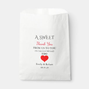 Sweet Thank You Wedding Favour Buffet Favour Bag