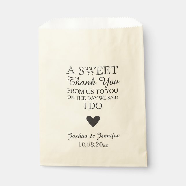 Sweet Thank You Wedding Favour Candy Bar Buffet Favour Bag (Front)