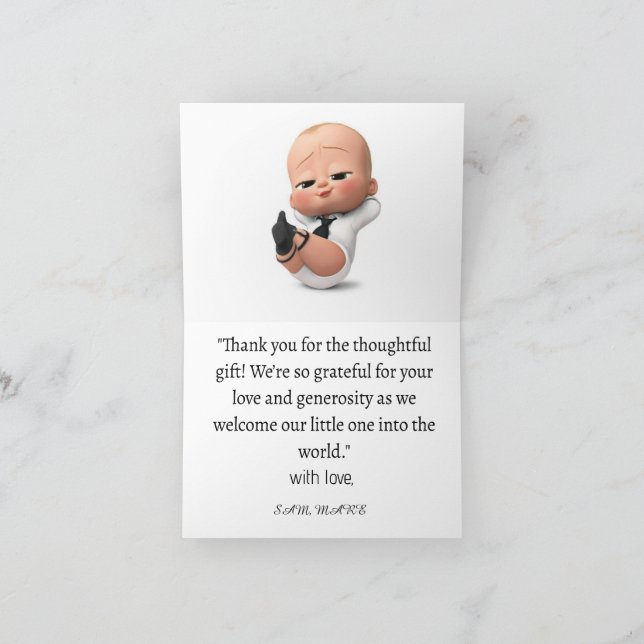 Sweet Thanks for Little Blessings Thank You Card (Inside)