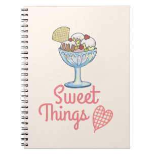 Sweet Things - Ice Cream Sundae Pink Notebook