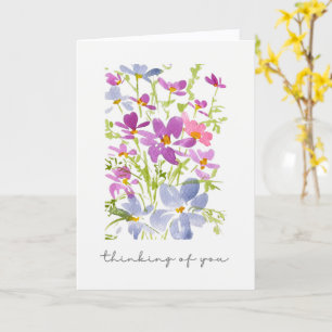 Sweet Thinking of You Watercolor Floral  Card