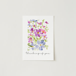 Sweet Thinking of You Watercolor Floral  Card