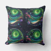 Sweet Throw Pillow with cosmic design