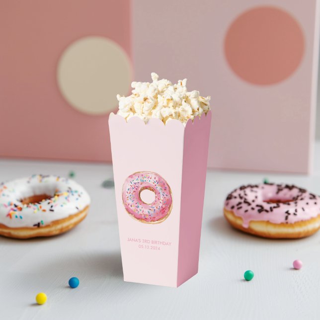 Sweet Time Pastel Pink Doughnut Birthday Favor Box (Creator Uploaded)