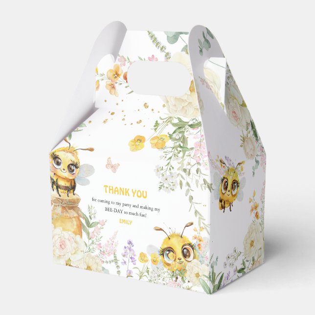Sweet to Bee' Birthday Thank You  Favor Box (Front Side)