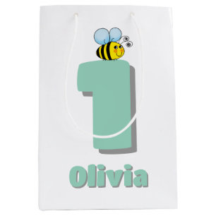 Sweet to Bee One 1st Birthday Cute Bumble Bee Medium Gift Bag