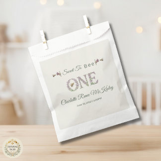 Sweet To Bee One 1st Birthday Lavender Watercolor Favour Bag