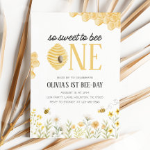 Sweet to Bee One Bee 1er Anniversaire Invitation