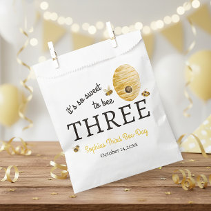Sweet To Bee Three Third Birthday Bees Honeycomb Favour Bag