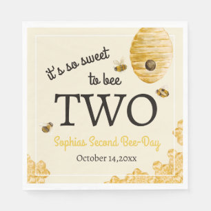 Sweet To Bee Two Second Birthday Bees Honeycomb Napkin