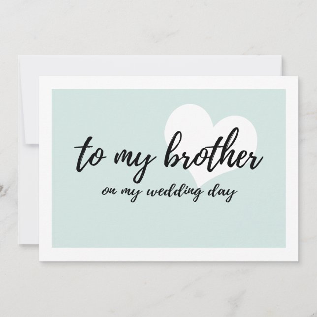 Sweet  "to my brother on my wedding day" (Front)