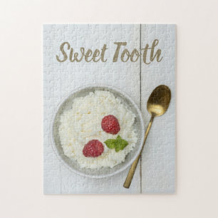 Sweet Tooth rice pudding with raspberries dessert Jigsaw Puzzle