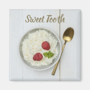Sweet Tooth rice pudding with raspberries dessert Magnet