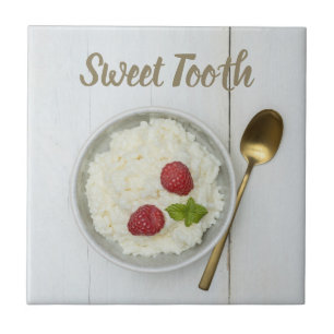 Sweet Tooth rice pudding with raspberries dessert Tile