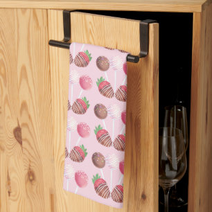 Sweet Treat Chocolate Strawberries And Cake Pops Kitchen Towel