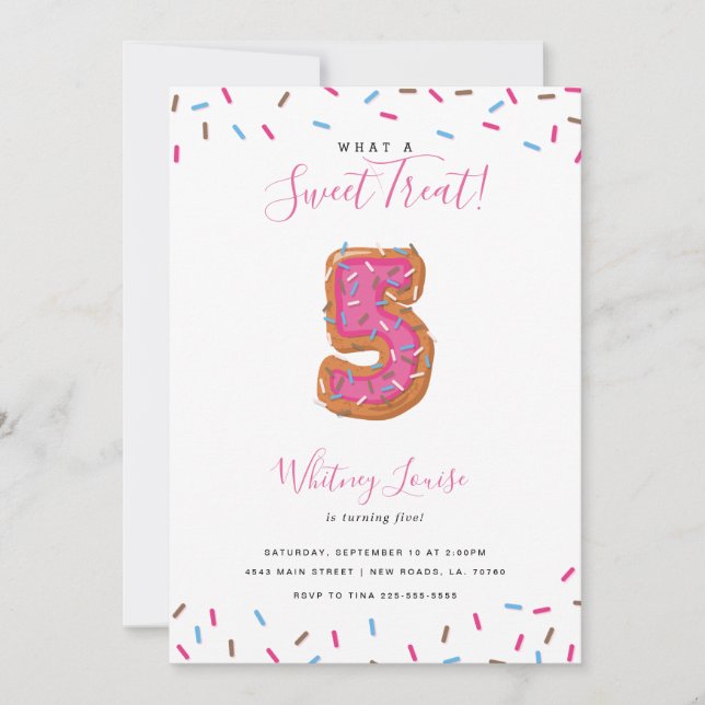 Sweet Treat Fifth Birthday Invitation (Front)