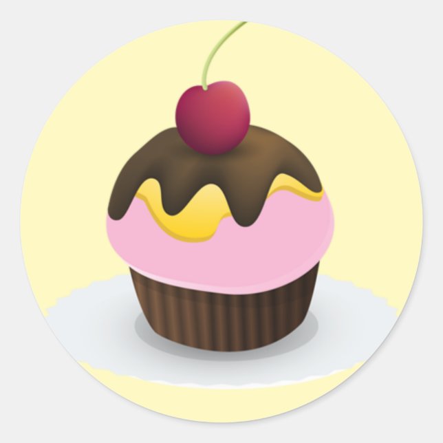 Sweet Treat Sticker, Cupcake Classic Round Sticker (Front)