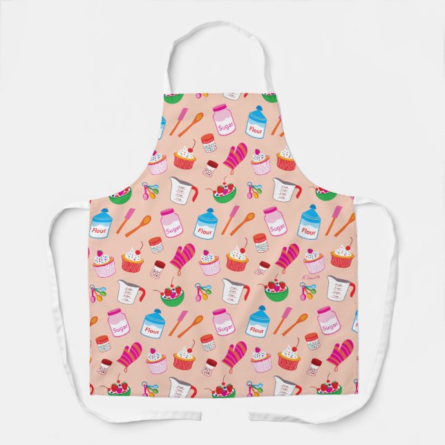 Sweet Treats Baking Pattern Apron (Front)