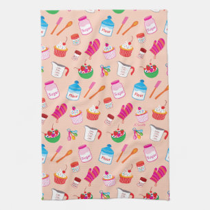 Sweet Treats Baking Pattern Kitchen Towel