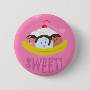 Sweet Treats - Banana Split! 2 Inch Round Button