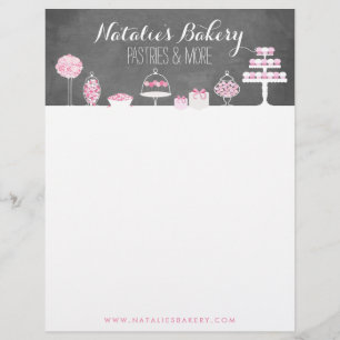 Sweet Treats Chalkboard Bakery Business Letterhead