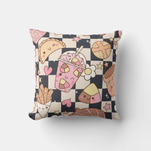 Sweet Treats Chequered Charm Throw Pillow