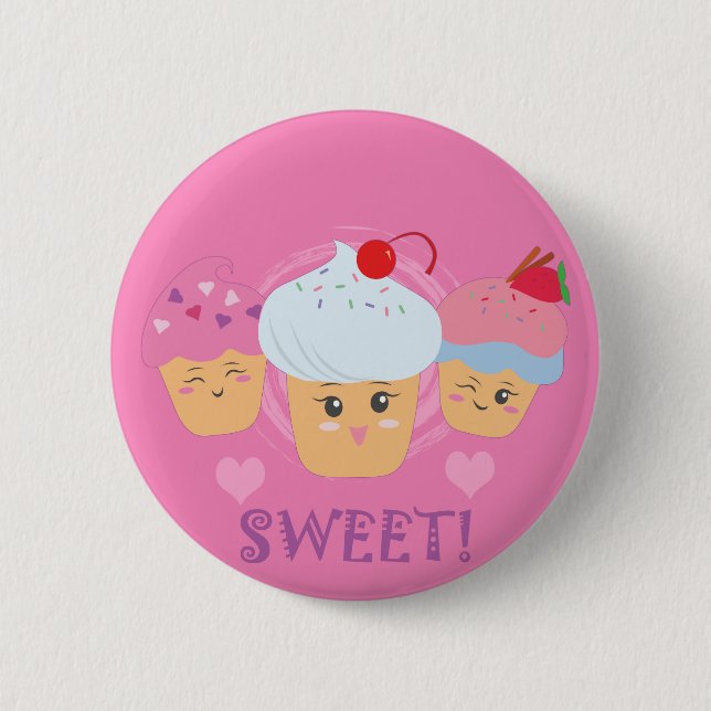 Sweet Treats - Cupcakes! 2 Inch Round Button (Front)