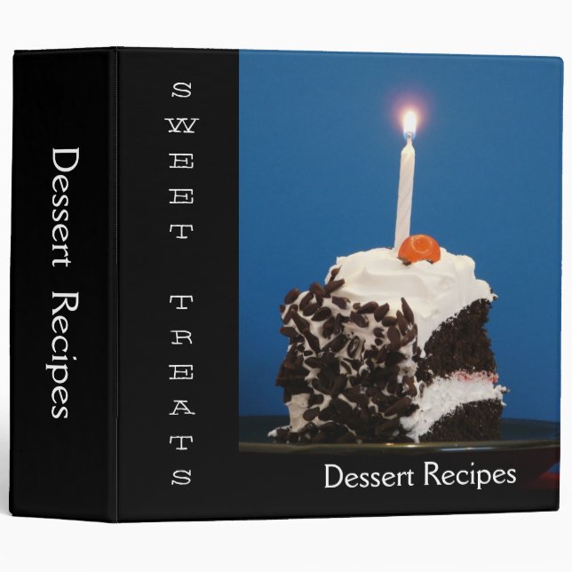 Sweet Treats Dessert Recipes Binder (Front/Spine)
