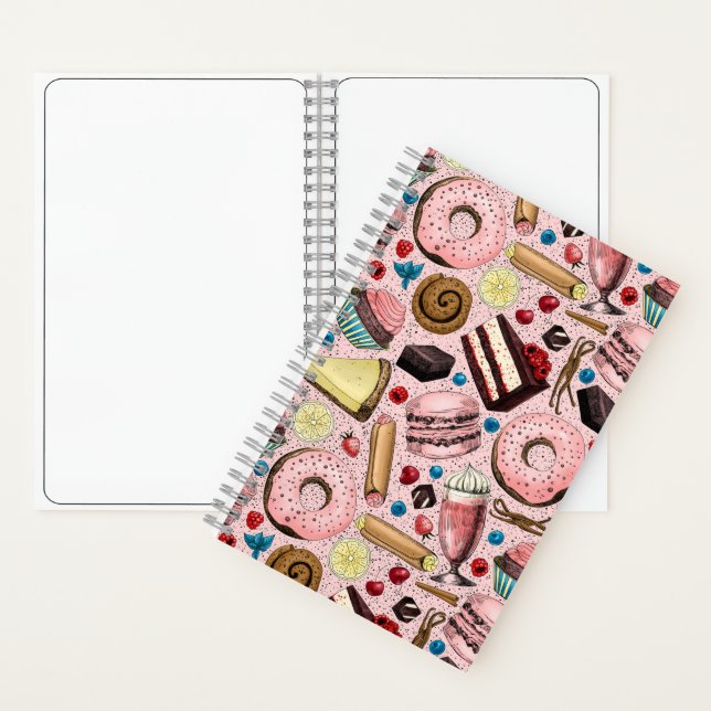 Sweet treats on pink notebook (Inside)