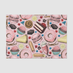 Sweet treats on pink tissue paper