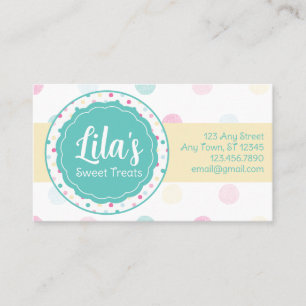 Sweet Treats Party Fun Colourful Dot Pattern Custo Business Card