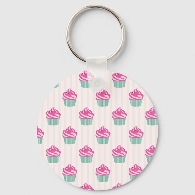 Sweet Trendy Cup Cakes  Keychain (Front)
