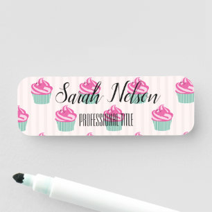 Sweet Trendy Cup Cakes Name Tag