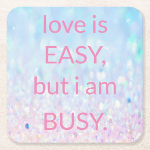 Sweet Trendy glitter Square Paper Coaster