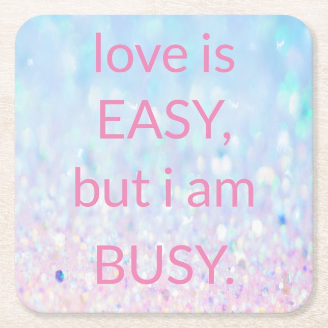 Sweet Trendy glitter Square Paper Coaster (Front)