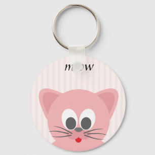 Sweet Trendy Pink Cat Keychain