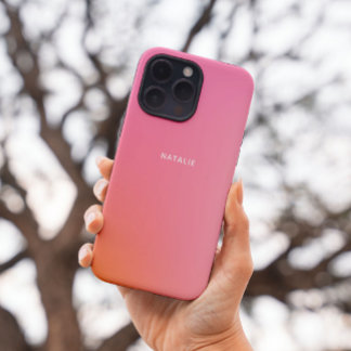 Sweet Trendy Pink Orange Ombre Tie Dye Customized iPhone 16 Pro Case