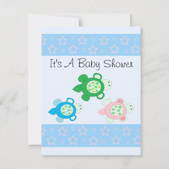 Sweet Turtle Baby Shower Invitation (Front)