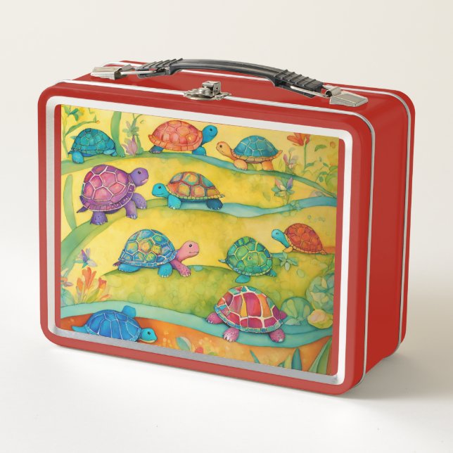Sweet Turtles   Metal Lunch Box (Front)