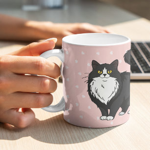 Sweet Tuxedo Cat Mom Personalized Coffee Mug