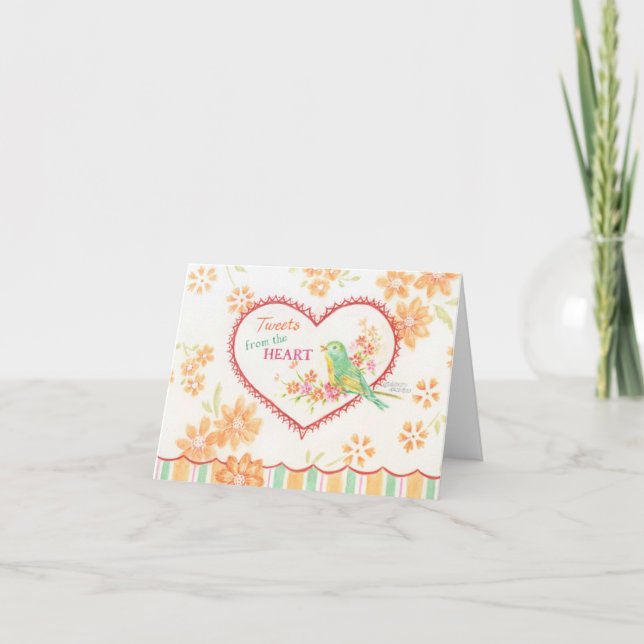 Sweet Tweets Bird Blank Any Occasion Note Card (Front)