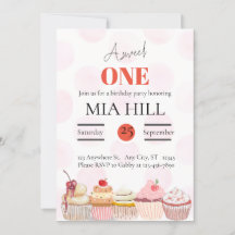 Sweet Un An Anniversaire Fête Invitation
