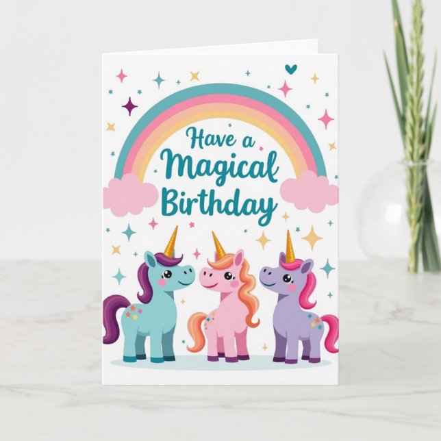 Sweet Unicorn Birthday Card (Front)