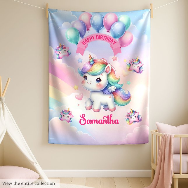 Sweet Unicorn couverture personnalisée Fille Anniv (Sweet Unicorn Blanket Personalized Girl Birthday)